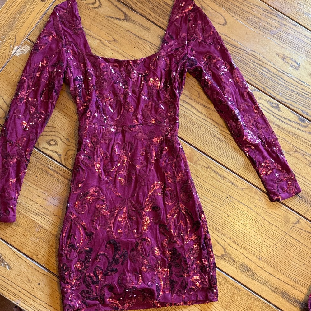 Sequin Burgundy Dress